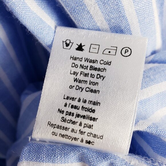 NWT Heartloom River Maxi Wrap Dress Stripe Cotton Ruffle Eyelet Sleeve sz L Blue - Picture 10 of 13